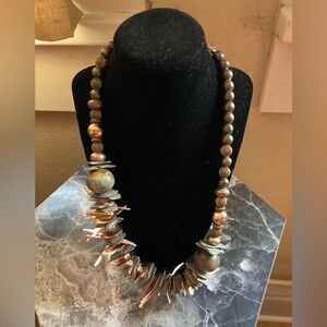 Elegant Bronze Beaded Necklace
